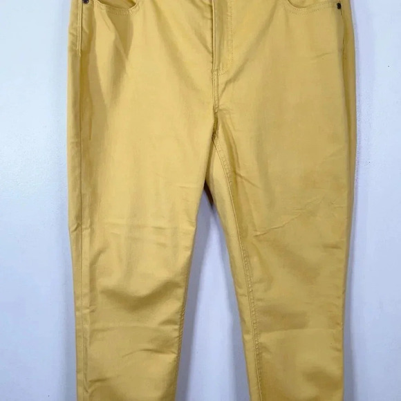 Talbots  Womens Size 10P Flawless Five Pocket Slim Ankle Mustard Jeans - Picture 6 of 14